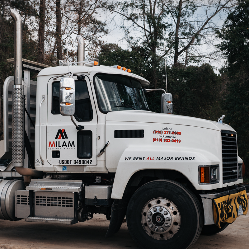 Milam Equipment Rentals delivery truck